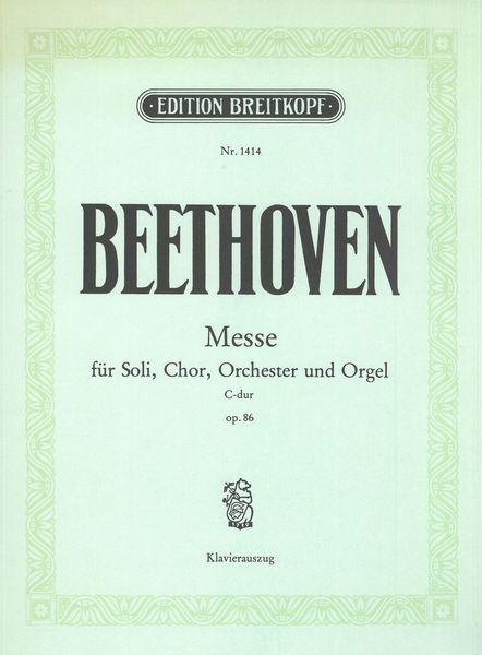 Mass In C Major, Op. 86 : Piano reduction - Vocal Score Solos, Mix Ch & Pno / Carl Reinecke.