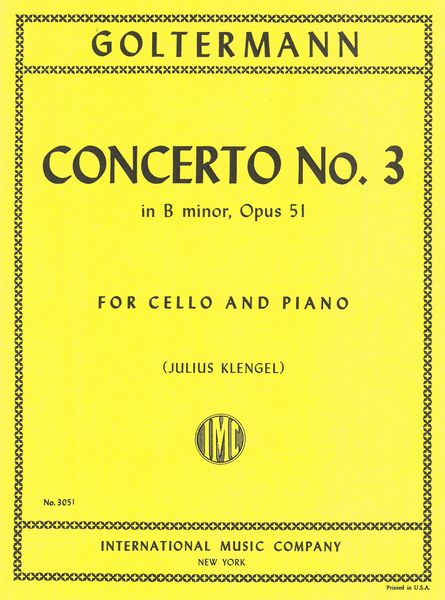 Concerto No. 3 In B Minor, Op. 51 : For Violoncello and Piano.