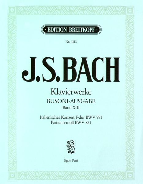 Italian Concerto, BWV 971 / Partita, BWV 831.