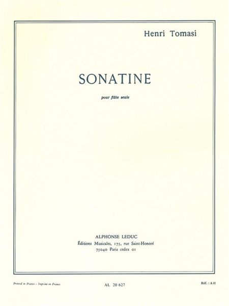 Sonatine : Pour Flute Seule.