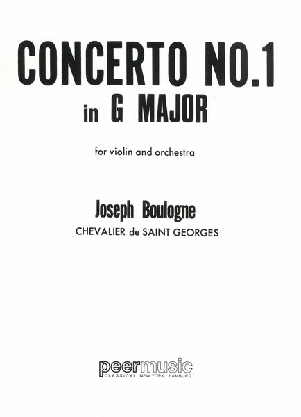Concerto No. 1 In G Major, Op. 2 No. 1 : For Violin and Orchestra.