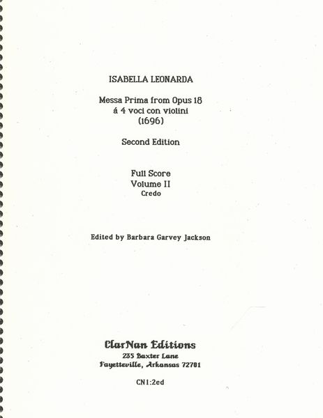 Missa Prima, Op. 18, Vol. 2 : Credo.