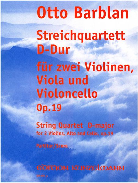 Streichquartett D-Dur : Für Zwei Violinen, Viola und Violoncello Op. 19 (1911) / Ed. Räto Tschupp.