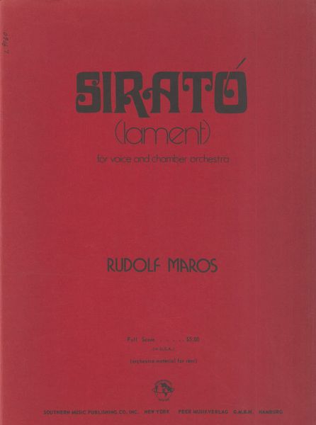 Sirato (Lament) : For Voice and Chamber Orchestra.