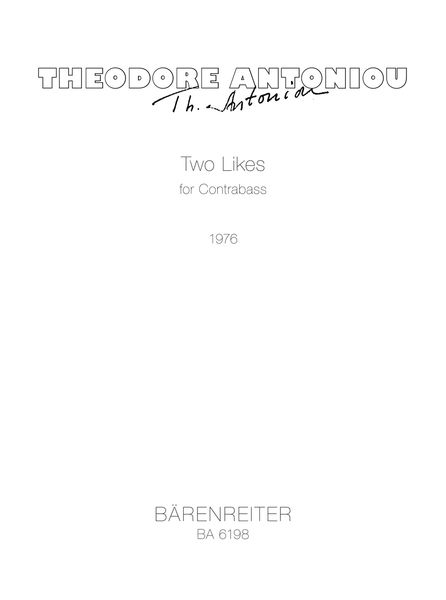 Two Likes : For Contrabass (1976).