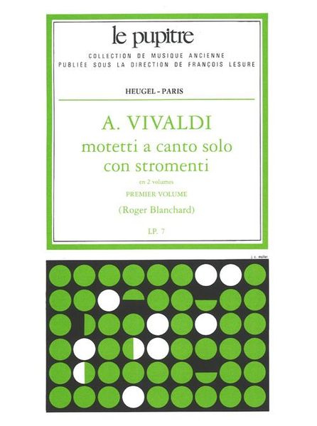 Motetti A Canto Solo Con Stromenti, 1 / edited by Roger Blanchard.