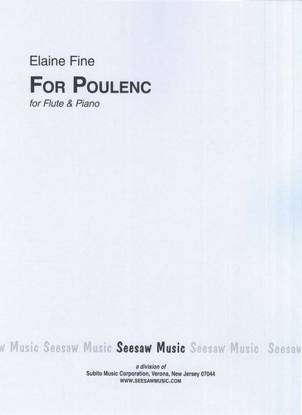 For Poulenc : For Flute and Piano (2003).