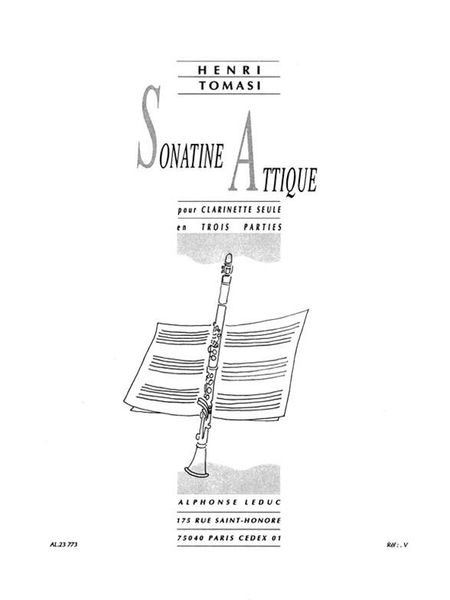 Sonatine Attique : For Clarinet Solo.