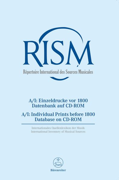 Rism Series A/1, Volumes 1-15 On CD-Rom.