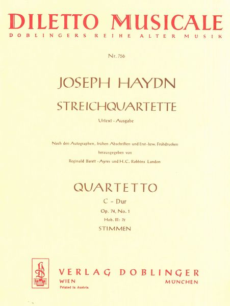 Streichquartette Op. 74/1, C-Dur, Hob. III:72.
