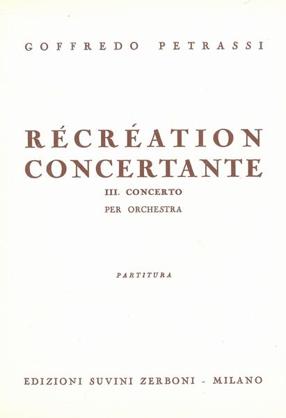 Recreation Concertante : Terzo Concerto.