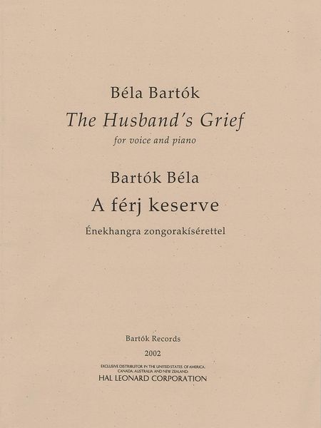 Husband's Grief : For Voice and Piano.
