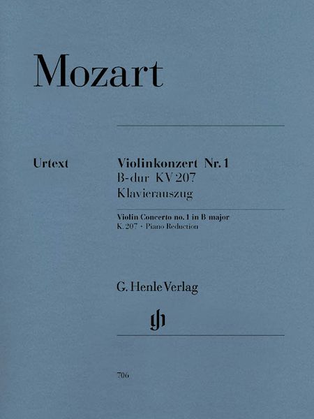 Violin Concerto No. 1 In Bb Major, K. 207 : Piano reduction edited by Wolf-Dieter Seiffert.