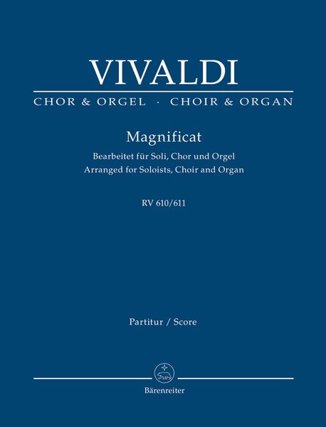 Magnificat In G Minor, RV 610/611 : For Soloists, Choir and Organ / arranged by Andreas Köhs.