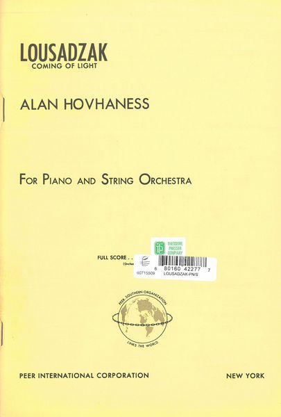 Lousadzak (Coming Of Light) : For Piano and String Orchestra.