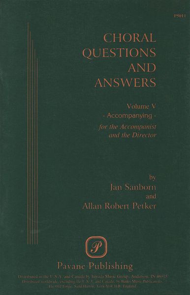 Choral Questions and Answers, Vol. 5 : Accompanying.