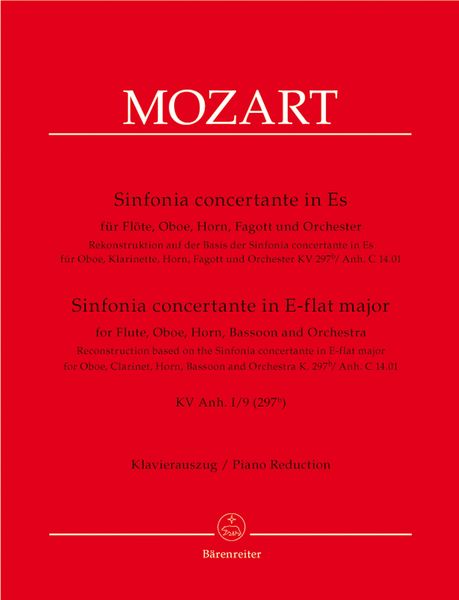 Sinfonia Concertante In Eb, K. 297b : For Flute, Oboe, Horn, Bassoon, And Orchestra / Piano Red.