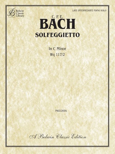 Solfeggietto In C Minor, Wq 117/2 : For Piano / edited by James L. King III.