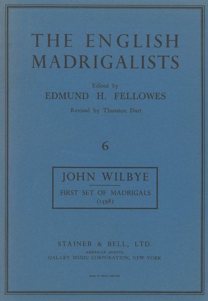 First Set Of Madrigals (1598).