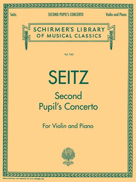 Pupil's Concerto No. 2 In G Major, Op. 13 : For Violin and Orchestra (Piano reduction).