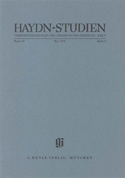 Haydn-Studien, May 1978.