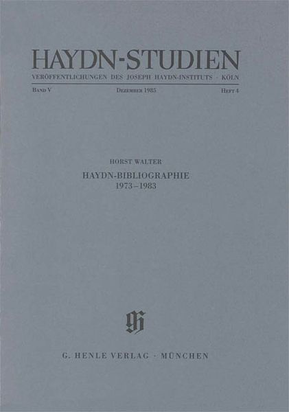 Haydn-Studien, December 1985.