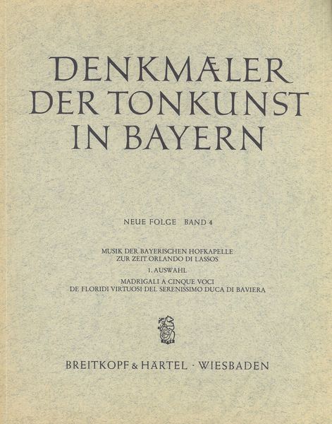 Music Of The Bavarian Court Orchestra In Orlando Di Lasso's Day, Vol. 1.