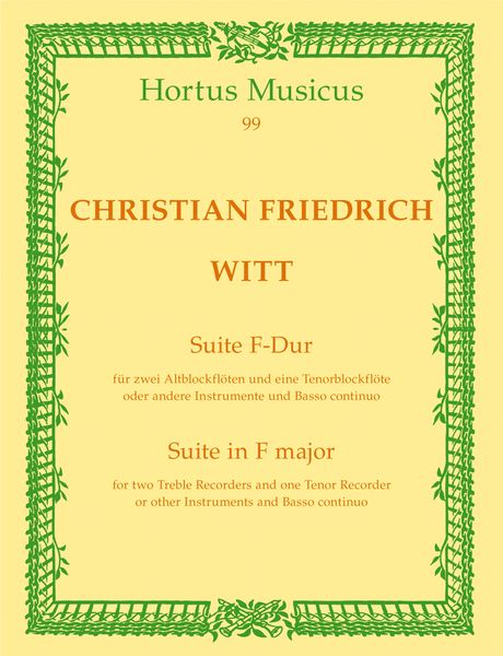 Suite In F Major : For Three Recorders and Basso Continuo.