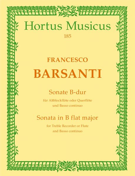 Sonata In B-Flat Major, Op. 1/6 : For Recorder and Basso Continuo.