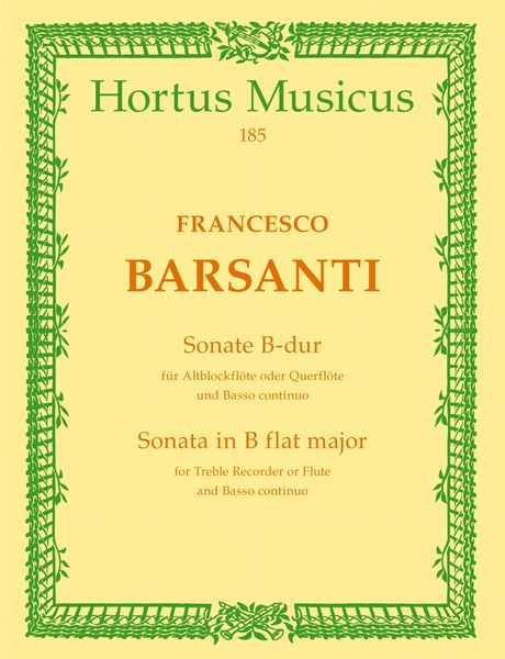 Sonata In B-Flat Major, Op. 1/6 : For Recorder and Basso Continuo.