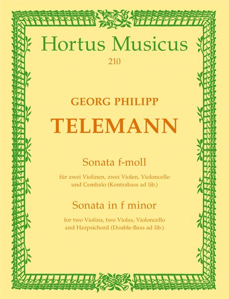 Sonata In F Minor : For Two Violins, Two Violas, Cello and Continuo.
