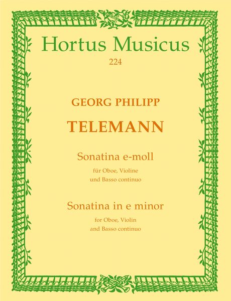 Sonatina In E Minor : For Oboe, Violin and Basso Continuo.