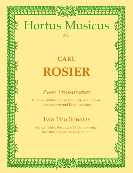 Two Trio Sonatas : For Two Recorders and Basso Continuo.