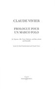 Prologue Pour Un Marco Polo : For Soprano, Alto, Tenor, Baritone and Bass Soloists and Ensemble.