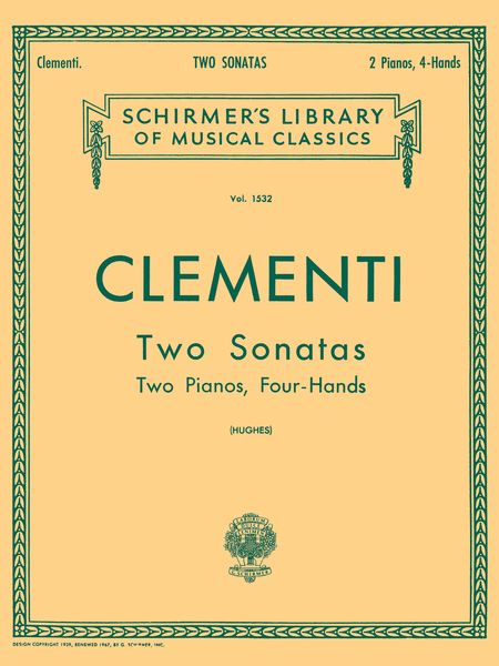 Sonatas (2) : For 2pf/4hds / edited by Edwin Hughes.