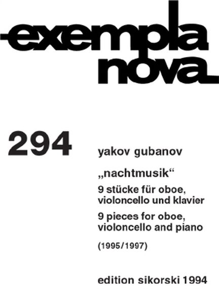 Nachtmusik : 9 Stücke Für Oboe, Violoncello und Klavier (1995/1997).