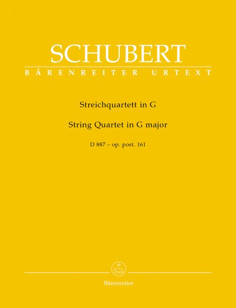 String Quartet In G Major, D. 887 - Op. Post 161 / Ed. by Werner Aderhold.