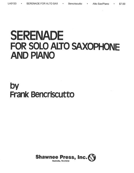 Serenade : For Alto Saxophone and Piano.