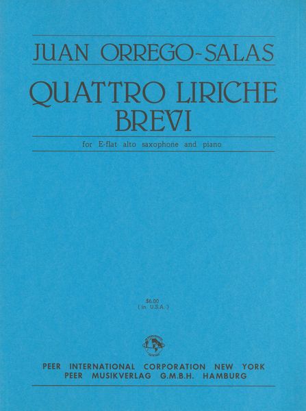 Quattro Liriche Brevi : For Alto Saxophone and Piano.