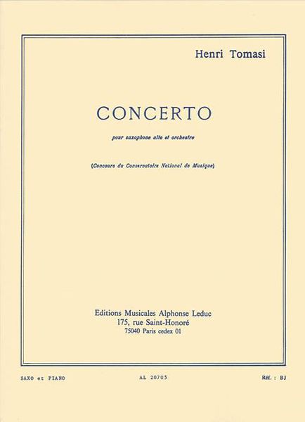 Concerto : For Alto Saxophone and Orchestra - Piano reduction.