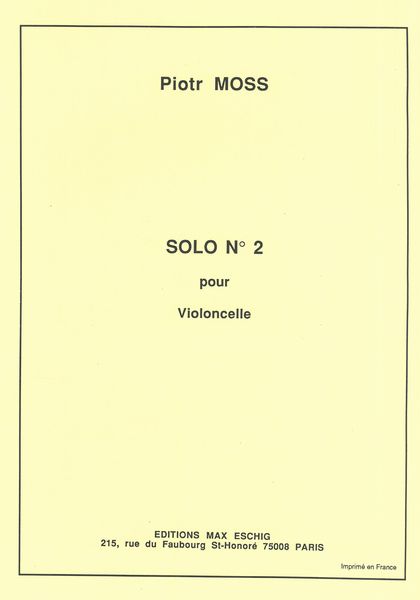 Solo No. 2 : Pour Violoncelle.