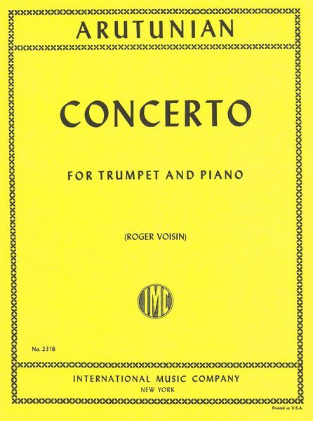 Concerto : For Trumpet and Orchestra - reduction For Trumpet and Piano.