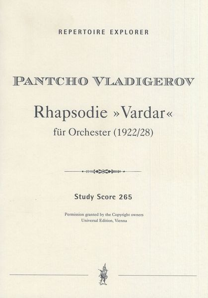 Vardar : Bulgarian Rhapsody For Orchestra.