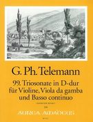 99. Triosonate In D-Dur : Für Violine, Viola Da Gamba und Basso Continuo / Ed. Bernhard Päuler.