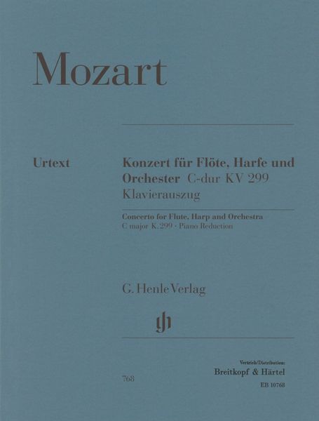 Konzert Für Flöte, Harfe und Orchester, C-Dur, K. 299 : Piano reduction, Ed. Andras Adorjan.
