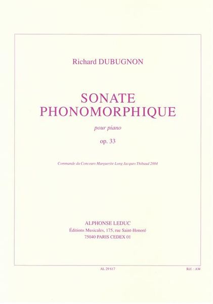 Sonate Phonomorphique : Pour Piano, Op. 33.