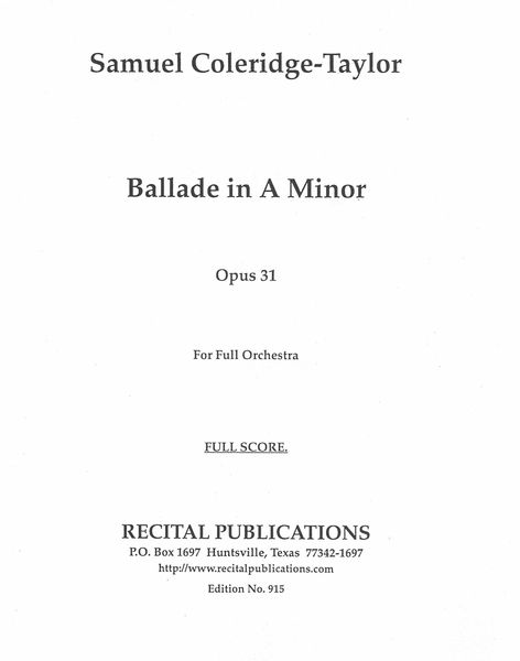 Ballade In A Minor, Op. 33 : For Full Orchestra.