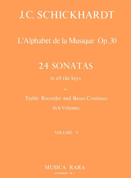 Alphabet - Sonatas, Op. 30 Nos. 17-20 : For Recorder and Basso Continuo / edited by Paul J. Everett.
