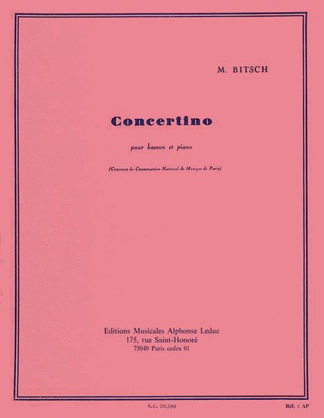 Concertino : Pour Basson Et Piano.