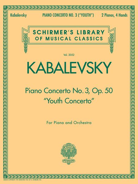 Concerto No. 3, Op. 50 (Youth Concerto) : For Piano & Orchestra - reduction For 2pf/4hds.